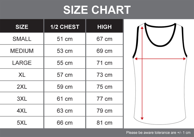 Singlet Size Chart